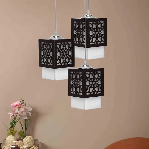 Black_Board-Wood_Laser_Cut_Flower_Design_Hanging_Ceiling_Pendant_Light_For_Living_Room/Bedroom/Kitchen/Over_The_Dining_Table_(Star_3Lp,_Without_Bulb)