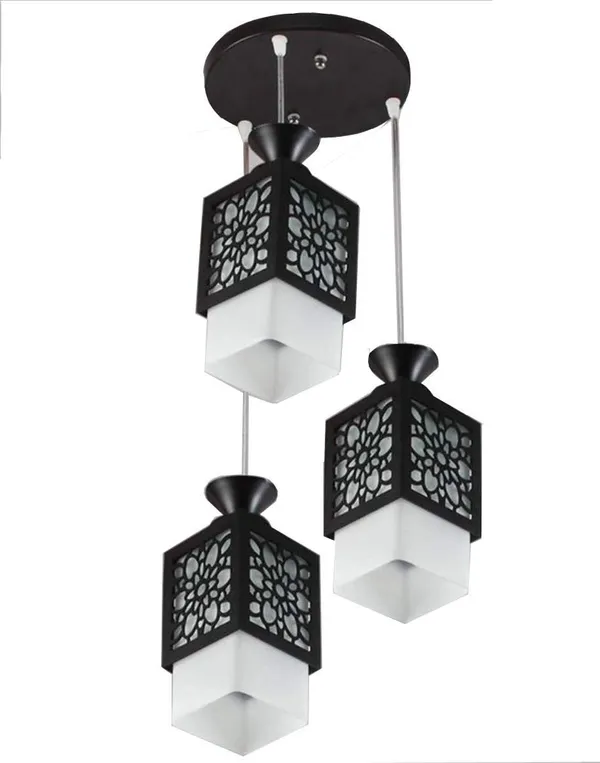 Black_Board-Wood_Laser_Cut_Flower_Design_Hanging_Ceiling_Pendant_Light_For_Living_Room/Bedroom/Kitchen/Over_The_Dining_Table_(Star_3Lp,_Without_Bulb)