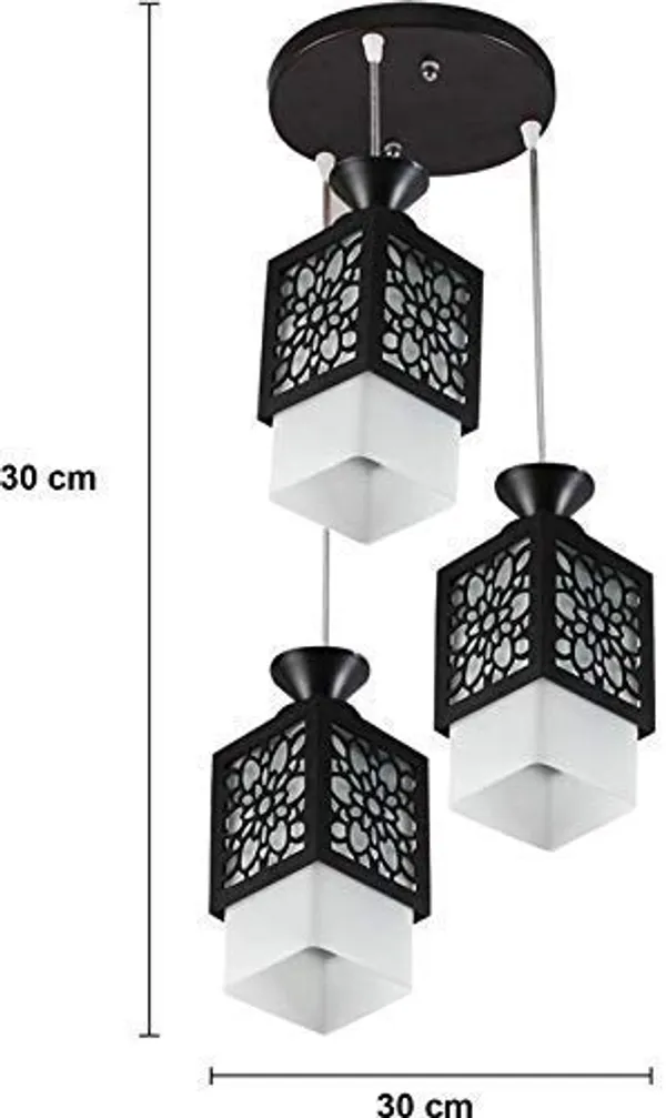 Black_Board-Wood_Laser_Cut_Flower_Design_Hanging_Ceiling_Pendant_Light_For_Living_Room/Bedroom/Kitchen/Over_The_Dining_Table_(Star_3Lp,_Without_Bulb)