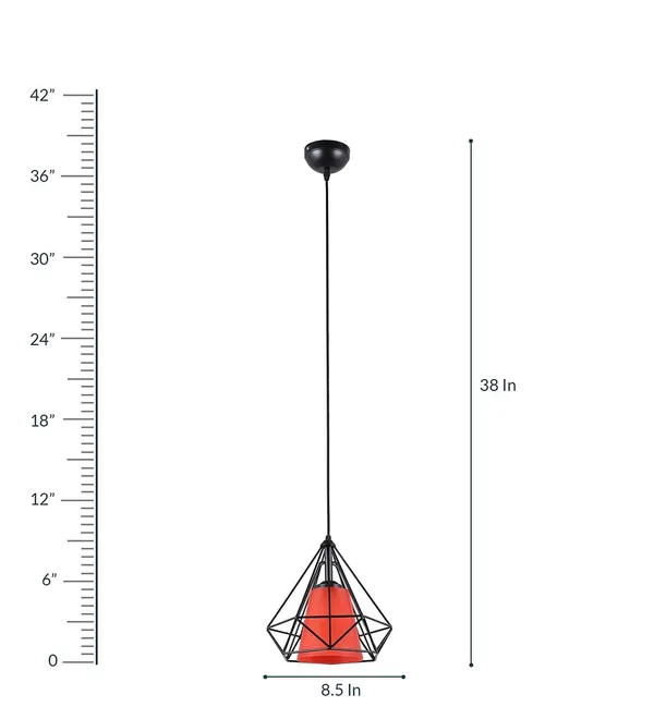 Black_Retro_Cage_Pendant_Single_Light_Fixture_With_Metal_Frame_And_Pvc_Orange_Shade_Adjustable_Hanging_Cord,_Ideal_For_Dining_Room,_Hallway,_Or_Kitchen_(Without_Bulb)