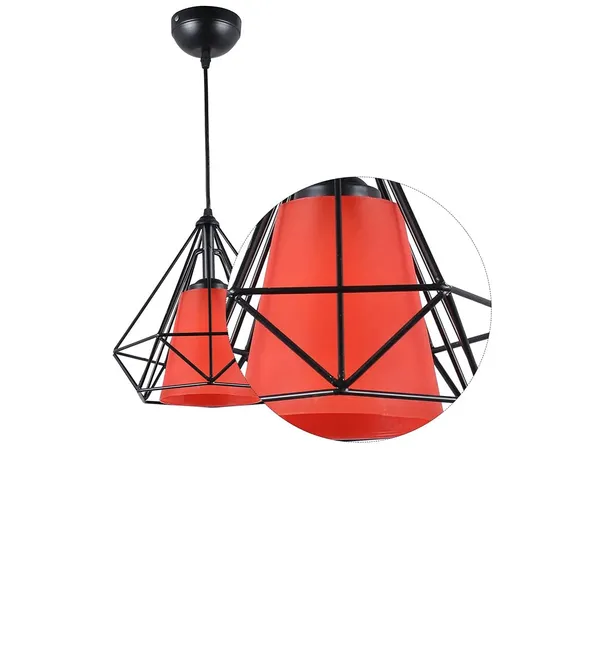 Black_Retro_Cage_Pendant_Single_Light_Fixture_With_Metal_Frame_And_Pvc_Orange_Shade_Adjustable_Hanging_Cord,_Ideal_For_Dining_Room,_Hallway,_Or_Kitchen_(Without_Bulb)