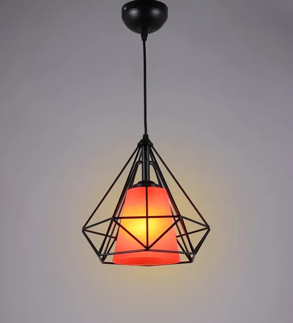 Black_Retro_Cage_Pendant_Single_Light_Fixture_With_Metal_Frame_And_Pvc_Orange_Shade_Adjustable_Hanging_Cord,_Ideal_For_Dining_Room,_Hallway,_Or_Kitchen_(Without_Bulb)