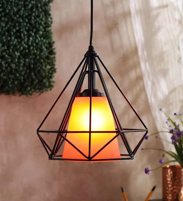Black_Retro_Cage_Pendant_Single_Light_Fixture_With_Metal_Frame_And_Pvc_Orange_Shade_Adjustable_Hanging_Cord,_Ideal_For_Dining_Room,_Hallway,_Or_Kitchen_(Without_Bulb)