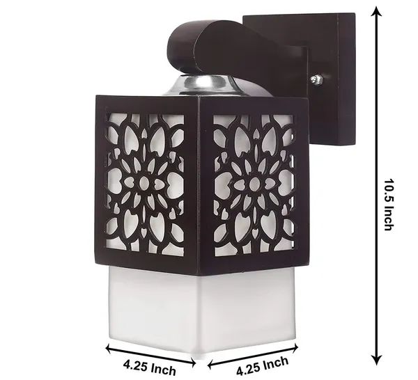 Black_Modern_Wall_Mount_Light_Lamp_Fixture_With_Decorative_Floral_Cutout_Wood_Or_Pvc_Shade_Indoor/Outdoor_Sconce_For_Balcony,_Hallway,_Living_Room_And_Home_Decoration_(Without_Bulb)