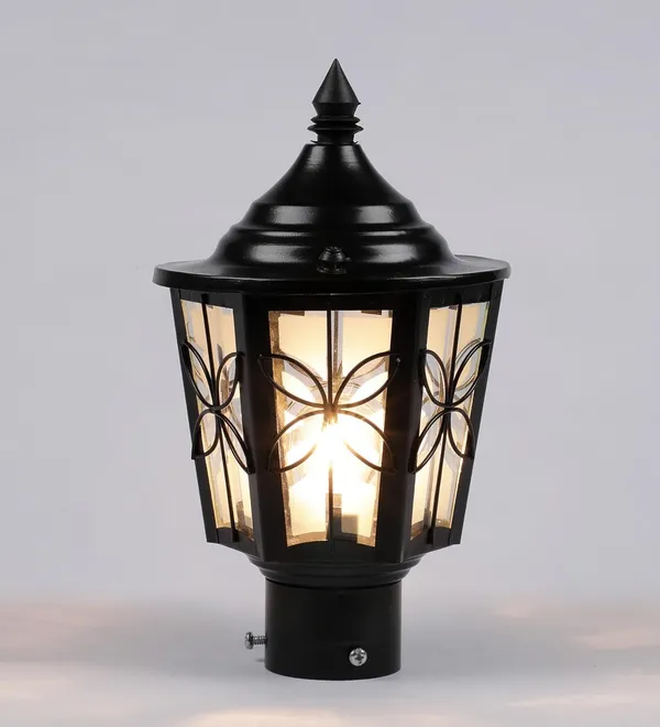 Black_Outdoor_Gate_Light_Energy_Efficient_Waterproof_Decorative_Exterior_Fixture_For_Garden_Pillars,_Entry_Gates,_Patios,_Driveway,_Porch_And_Fence_Posts_(Pack_Of_2)_(Without_Bulb)