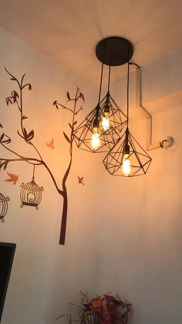 Black_Round_Cluster_Hanging_Lights_For_Living_Room/Lights_For_Ceiling/Hanging_Lamps_For_Home_Decoration/Decorative_Hanging_Lights,Metal_(Diamond_Triple,_Without_Bulb)