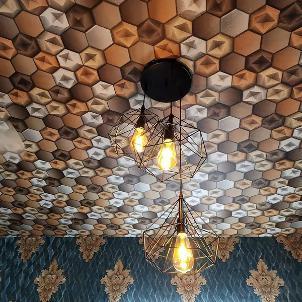 Black_Round_Cluster_Hanging_Lights_For_Living_Room/Lights_For_Ceiling/Hanging_Lamps_For_Home_Decoration/Decorative_Hanging_Lights,Metal_(Diamond_Triple,_Without_Bulb)