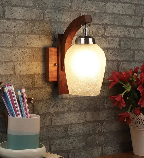 Brown_&_White_Modern_Swing_Arm_Wall_Mounted_Light_Fixture_Lamp_With_Frosted_Glass_And_Wooden_Indoor/Outdoor_Sconce_For_Balcony,_Hallway,_Living_Room_And_Home_Decoration_(Without_Bulb)