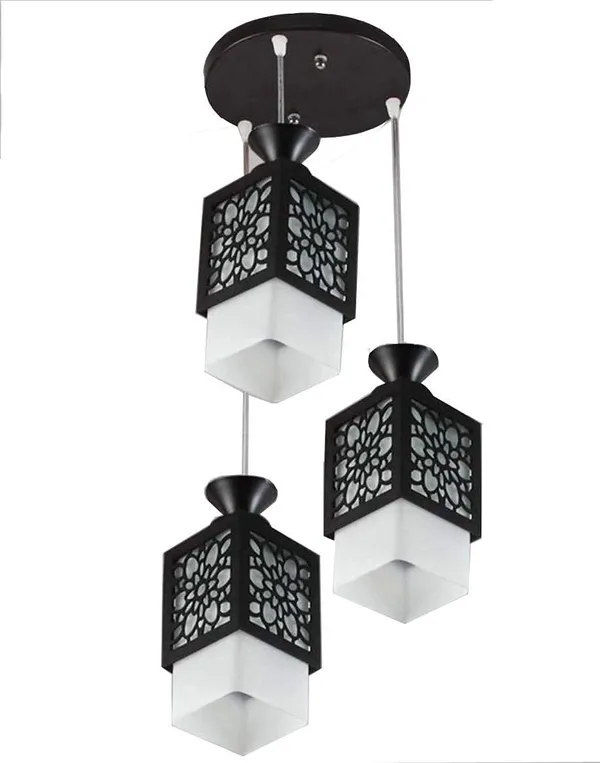 Black_Board-Wood_Laser_Cut_Flower_Design_Hanging_Ceiling_Pendant_Light_For_Living_Room/Bedroom/Kitchen/Over_The_Dining_Table_(Star_3Lp,_Without_Bulb)