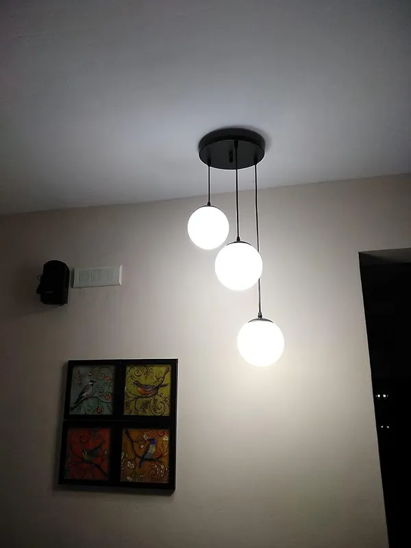 Black_Round_Cluster_Glass_Hanging_Lights_For_Living_Room/Lights_For_Ceiling/Hanging_Lamps_For_Home_Decoration/Decorative_Hanging_Lights,Metal_(6_Dome_3Lp,_Without_Bulb)