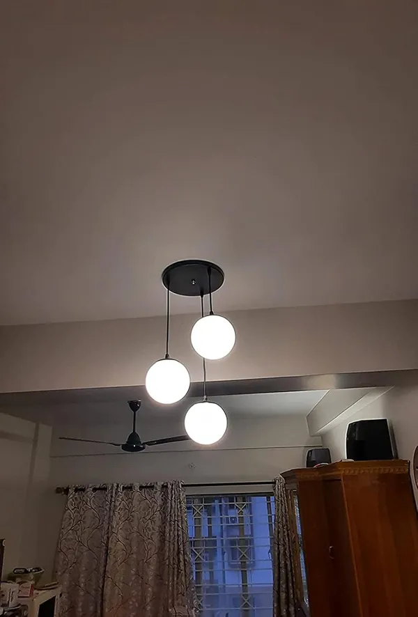 Black_Round_Cluster_Glass_Hanging_Lights_For_Living_Room/Lights_For_Ceiling/Hanging_Lamps_For_Home_Decoration/Decorative_Hanging_Lights,Metal_(6_Dome_3Lp,_Without_Bulb)