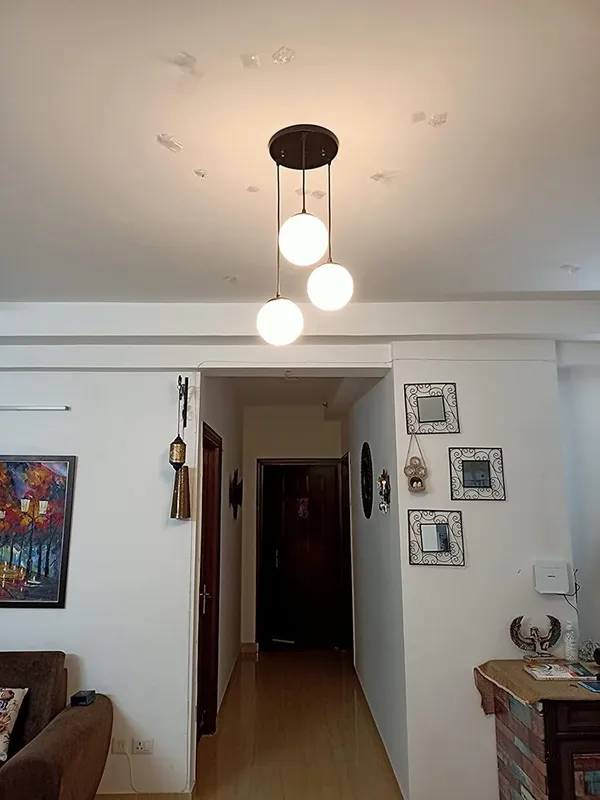 Black_Round_Cluster_Glass_Hanging_Lights_For_Living_Room/Lights_For_Ceiling/Hanging_Lamps_For_Home_Decoration/Decorative_Hanging_Lights,Metal_(6_Dome_3Lp,_Without_Bulb)