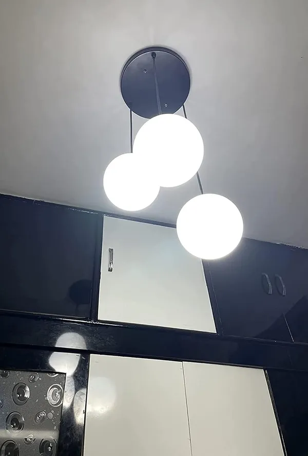 Black_Round_Cluster_Glass_Hanging_Lights_For_Living_Room/Lights_For_Ceiling/Hanging_Lamps_For_Home_Decoration/Decorative_Hanging_Lights,Metal_(6_Dome_3Lp,_Without_Bulb)