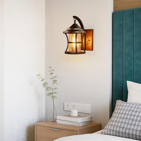 Multicolor_Antique_Copper_Elegant_Swing_Arm_Wall_Light_With_Glass_Shade_Metal_Lighting_Fixture_Decorative_Wall_Lamp_Perfect_For_Living_Room,_Bedroom,_Hallway_(With_Bulb)