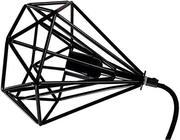 Black_Hanging_Lights_For_Living_Room/Pendant_Lights_For_Ceiling/Hanging_Lamps_For_Home_Decoration/Decorative_Hanging_Lights,Metal_(Diamond_Sl_(With_Bulb))