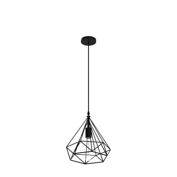 Black_Hanging_Lights_For_Living_Room/Pendant_Lights_For_Ceiling/Hanging_Lamps_For_Home_Decoration/Decorative_Hanging_Lights,Metal_(Diamond_Sl_(With_Bulb))