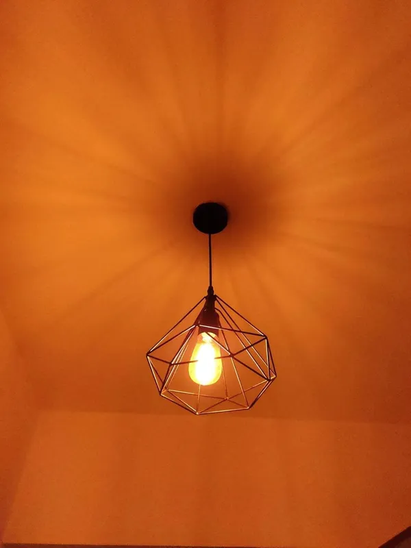 Black_Hanging_Lights_For_Living_Room/Pendant_Lights_For_Ceiling/Hanging_Lamps_For_Home_Decoration/Decorative_Hanging_Lights,Metal_(Diamond_Sl_(With_Bulb))