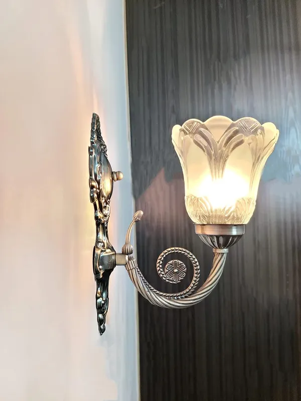 Multi_Antique_Wall_Mounted_Lamp_With_Glass_Shade_Contemporary_Accent_Light_For_Indoor_Spaces,_E27_Bulb_Compatible,_Ideal_For_Bedrooms,_Hallways,_And_Living_Areas_(With_Bulb)