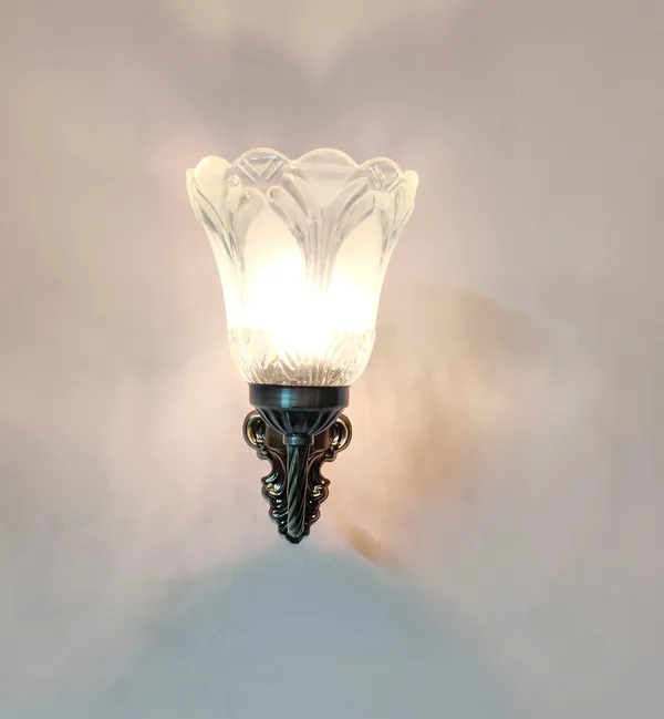 Multi_Antique_Wall_Mounted_Lamp_With_Glass_Shade_Contemporary_Accent_Light_For_Indoor_Spaces,_E27_Bulb_Compatible,_Ideal_For_Bedrooms,_Hallways,_And_Living_Areas_(With_Bulb)