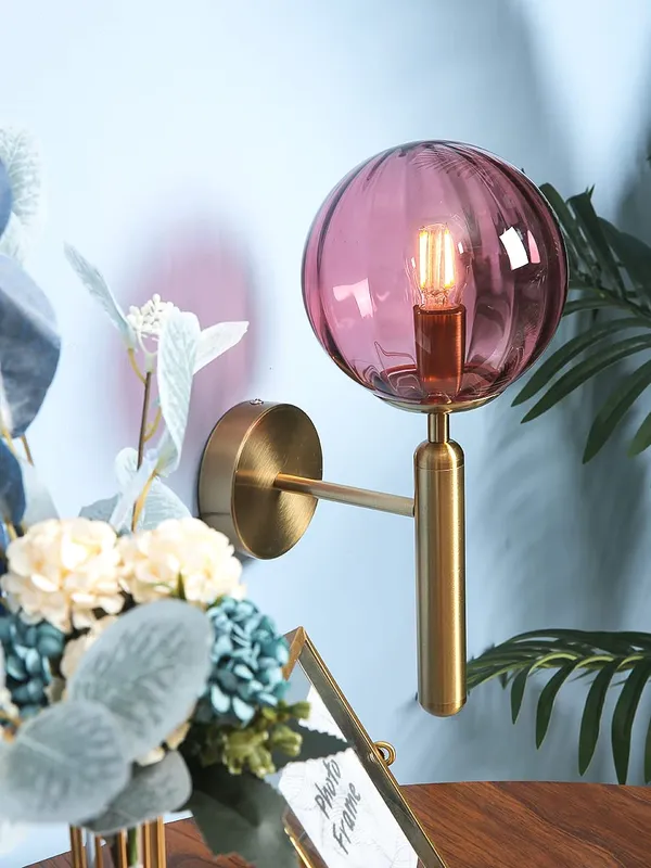 Pink_&_Gold_Metal_Bedside_Wall_Light_Lamp_With_Glass_Shade_For_Bedroom,_Living_Room_Modern,_Restaurant,_Kitchen_Or_For_Home_Decoration._(With_Bulb,_&_Pink)