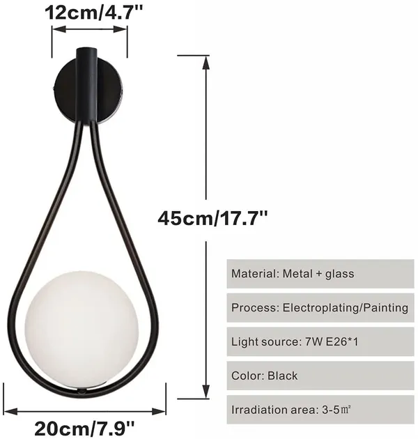 Black_Modern_Racket_Shaped_Metal_Wall_Light_With_Dome_Glass_Sleek_Decorative_Wall_Sconce_For_Bedroom,_Living_Room,_Hallway,_Or_Home_Decoration_(Without_Bulb)