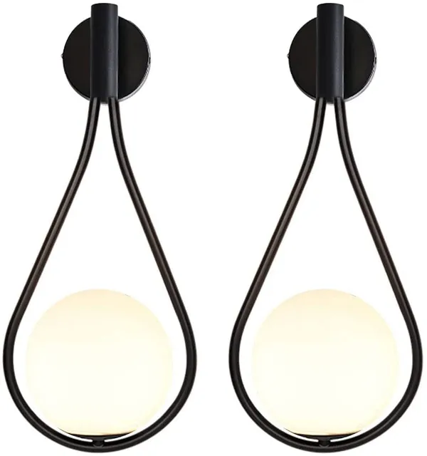 Black_Modern_Racket_Shaped_Metal_Wall_Light_With_Dome_Glass_Sleek_Decorative_Wall_Sconce_For_Bedroom,_Living_Room,_Hallway,_Or_Home_Decoration_(Without_Bulb)