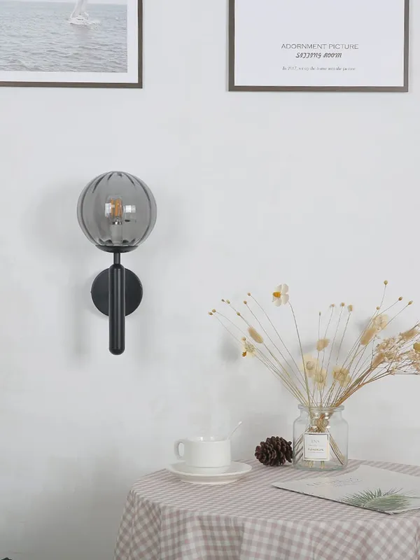 Black_Metal_Wall_Light_For_Living_Room_Modern/Wall_Lamps_For_Bedroom/For_Living_Room/Wall_Lights_For_Home_Decoration/Bedside_Wall_Lamp/Wall_Lamp_Light_(Glass,_Without_Bulb)