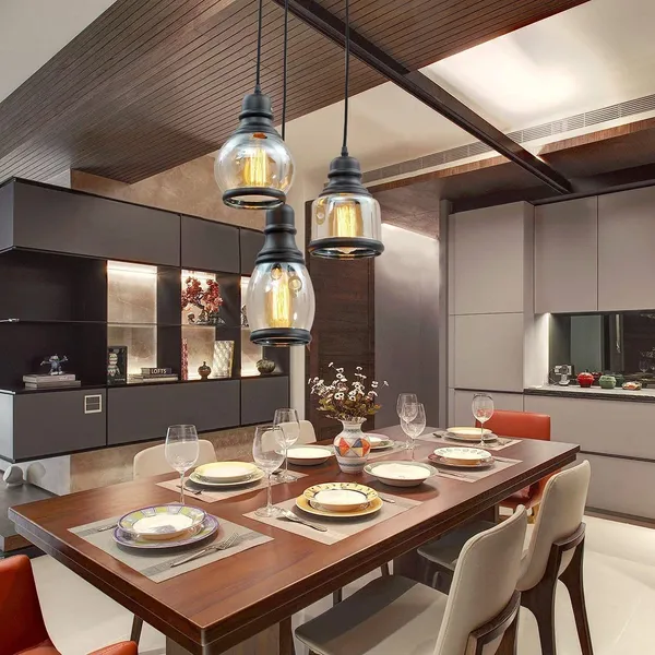 Black_Retro_Style_Hanging_Chandelier_Cluster_Light_Fixture_Amber_Glass_Matte_Finish_Vintage_Ceiling_Lighting_For_Living_Room,_Entryway,_Cafe,_Home,_Bedroom,_Malls,_(With_Bulb)