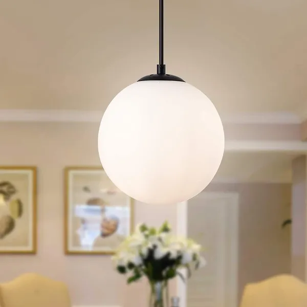White_6_Inch_Milky_Globe_Glass_Designer_Hanging_Lamp_Chandelier_Light_For_Dining_Room,_Bedroom,_Living_Room_Decor_(With_Bulb,_Single)