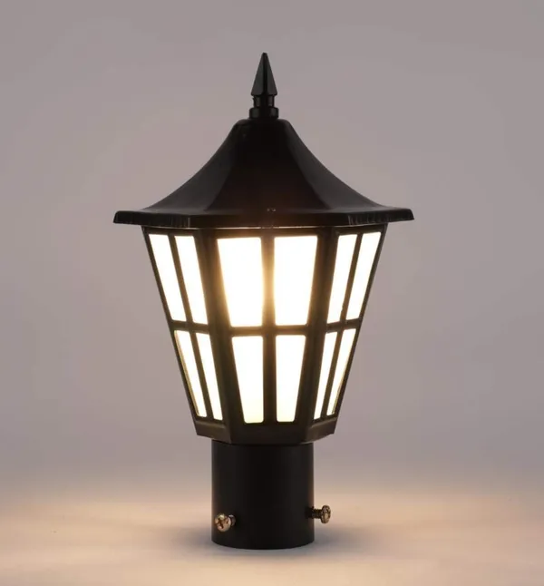 Black_Outdoor_Waterproof_Gate_Light_Finish_With_B22_Holder_Decorative_Pillar_Mount_Lamp_For_Main_Gate,_Garden,_Balcony,_Patio,_Entrance_&_Terrace_(Without_Bulb)