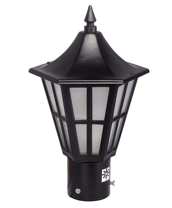 Black_Outdoor_Waterproof_Gate_Light_Finish_With_B22_Holder_Decorative_Pillar_Mount_Lamp_For_Main_Gate,_Garden,_Balcony,_Patio,_Entrance_&_Terrace_(Without_Bulb)