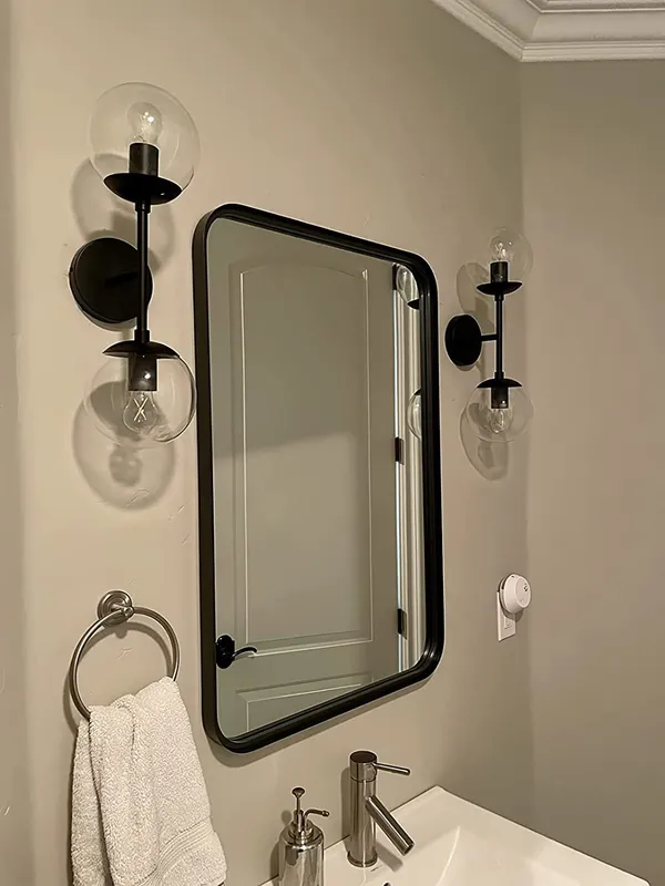 Black_Wall_Light_With_For_Bedroom,_Living_Room_And_Home_Decoration_With_Clear_Glass_Globe_Shade_(Without_Bulb)