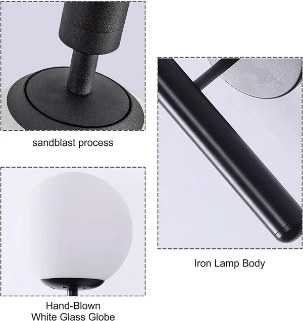 Black_Metal_Bedside_Wall_Light_Lamp_With_Glass_Shade_For_Bedroom,_Living_Room_Modern,_Restaurant,_Kitchen_Or_For_Home_Decoration._(With_Bulb,_)
