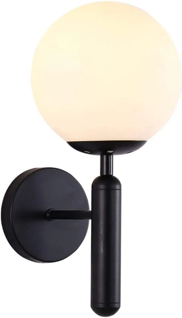 Black_Metal_Bedside_Wall_Light_Lamp_With_Glass_Shade_For_Bedroom,_Living_Room_Modern,_Restaurant,_Kitchen_Or_For_Home_Decoration._(With_Bulb,_)