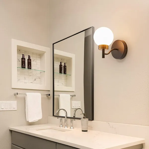Black_&_White_Metal_Wall_Light_For_Living_Room_Modern/Wall_Lamps_For_Bedroom/For_Living_Room/Wall_Lights_For_Home_Decoration/Bedside_Wall_Lamp/Wall_Lamp_Light_(Dome_Glass_(&_),_Without_Bulb)