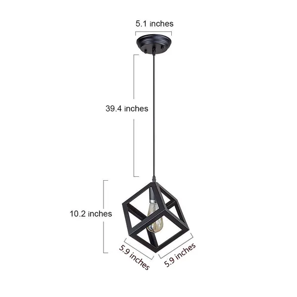 Black_Hanging_Lights_For_Living_Room/Lights_For_Ceiling/Hanging_Lamps_For_Home_Decoration/Decorative_Hanging_Lights,Metal_(M-04_Square_(Pack_Of_3),_With_Bulb)