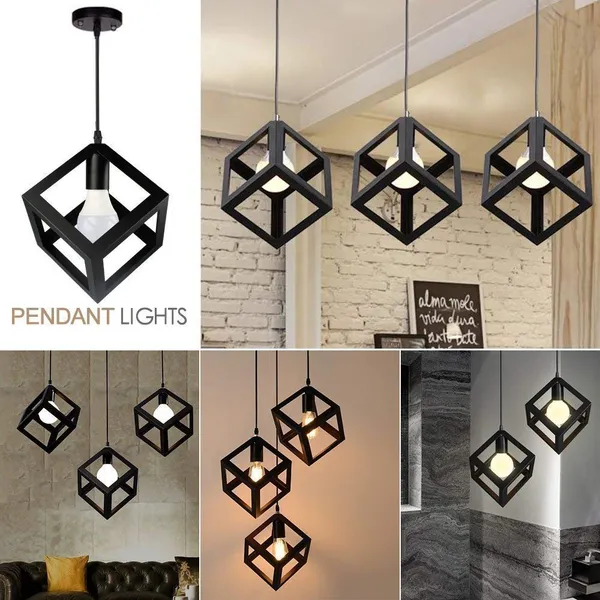 Black_Hanging_Lights_For_Living_Room/Lights_For_Ceiling/Hanging_Lamps_For_Home_Decoration/Decorative_Hanging_Lights,Metal_(M-04_Square_(Pack_Of_3),_Without_Bulb)