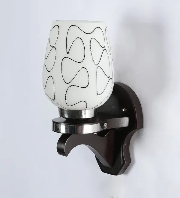 Black_&_White_Wooden_Wall_Light_Sconce_Lamp_With_Frosted_Glass/Wall_Light_For_Bedroom/Wall_Lamp_For_Living_Room/Wall_Light_For_Dining_Room/Restaurants/Home_&_Decoration_(Without_Bulb)