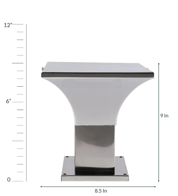 White_&_Silver_Metal_Pvc_Gate_Light_Waterproof_Outdoor_Pillar_Lamp,_Durable_Exterior_Decorative_Fixture_Light_For_Fences,_And_Entryways_For_Garden,_Patio,And_Driveway_(Without_Bulb)