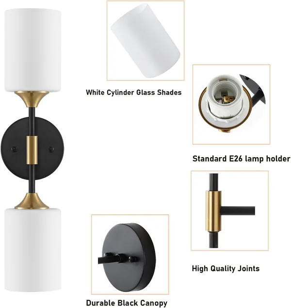 White_&_Gold_Metal_Wall_Light_For_Living_Room_Modern/Wall_Lamps_For_Bedroom/For_Living_Room/Wall_Lights_For_Home_Decoration/Bedside_Wall_Lamp/Wall_Lamp_Light_(Double,_Without_Bulb)