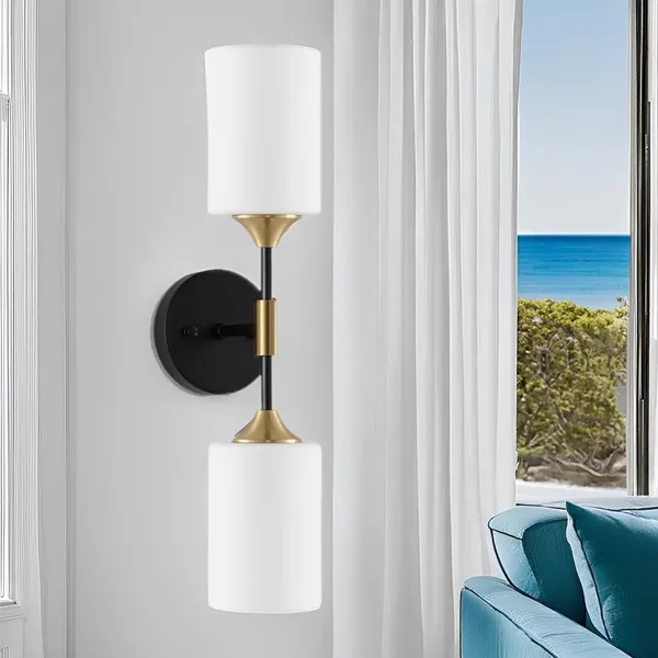 White_&_Gold_Metal_Wall_Light_For_Living_Room_Modern/Wall_Lamps_For_Bedroom/For_Living_Room/Wall_Lights_For_Home_Decoration/Bedside_Wall_Lamp/Wall_Lamp_Light_(Double,_Without_Bulb)