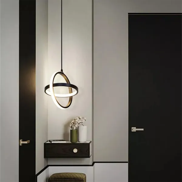 Black_Contemporary_Led_Pendant_Hanging_Light_Adjustable_Height,_Plastic_Unique_Interlocking_Design_Ideal_For_Kitchen,_Bedroom,_Dining_Room_And_Home_Decoration