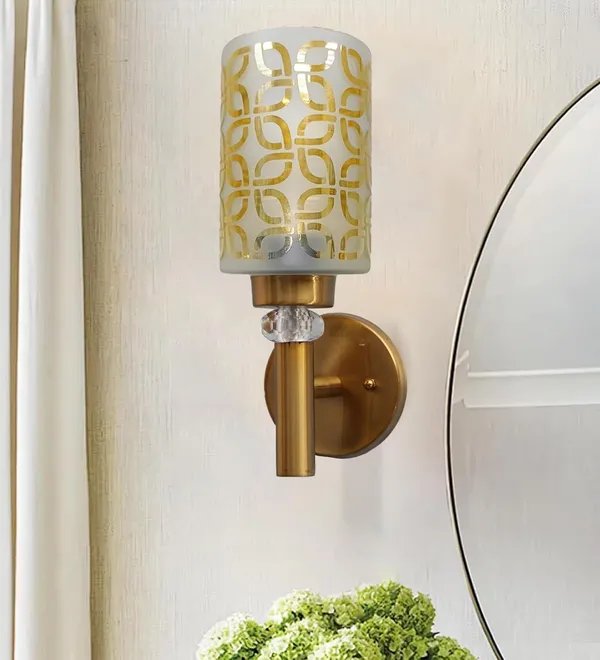 Multicolor_Wall_Mounted_Light_Fixture_With_Patterned_Glass_Stylish_Metal_Body_With_Crystal_Accent_Decorative_Sconce_Lighting_Wall_Light_Fixture_For_Living_Room_&_Home_Decor_(Without_Bulb)