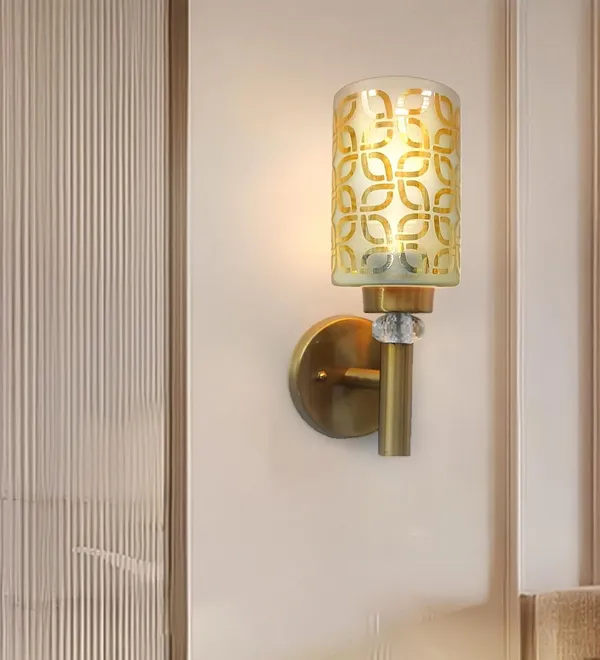 Multicolor_Wall_Mounted_Light_Fixture_With_Patterned_Glass_Stylish_Metal_Body_With_Crystal_Accent_Decorative_Sconce_Lighting_Wall_Light_Fixture_For_Living_Room_&_Home_Decor_(Without_Bulb)