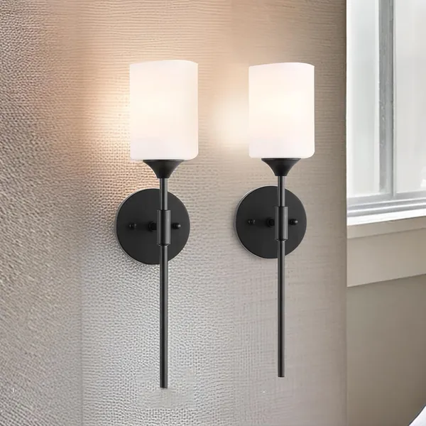 Black_Modern_Metal_Indoor_Wall_Lamp_With_Frosted_Glass_Shade_Set_Of_2_Minimalist_Wall_Sconce_Decorative_Lighting_Fixture_Ideal_For_Bedroom,_Living_Room,_Balcony,_And_Home_(Without_Bulb)