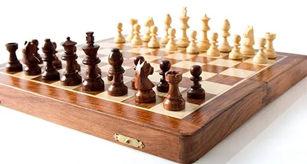 Maple_wood_14_Inches_Handcrafted_Rosewood_Unique_Chess_Board_Set_Foldable_Secure_Storage_For_Magnetic_Pieces_With_Extra_Queens_Chess_Set_For_Kids_And_Adults_(14_X_14_Inches,_Brown)