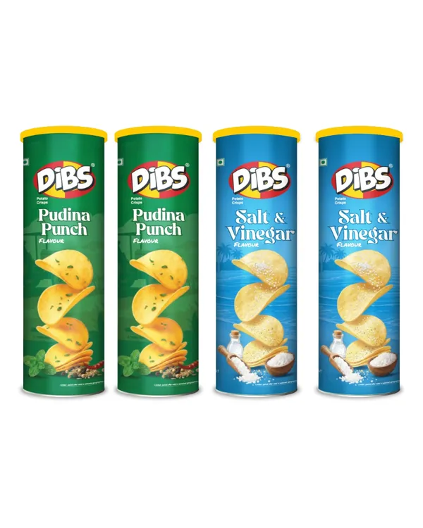 Dibs_Potato_Chips_-_Combo_of_4_(Pudina_Punch_x_2._Salt_&_Vinegar_x_2)_Thin_Crunchy_Crispy_Snack_|_(4_x_102_G)