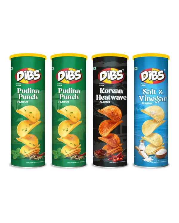 Dibs_Potato_Chips_-_Combo_of_4_(Salt_&_Vinegar_x_1,_Korean_Heatwave_x_1,_Pudina_Punch_x_2)_Thin_Crunchy_Crispy_Snack_(4_x_102_G)