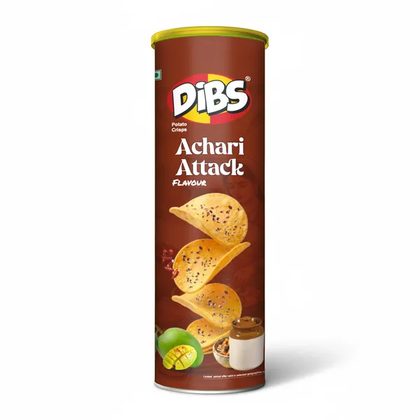Dibs_Potato_Chips_-_Combo_of_4_(Salt_&_Vinegar_x_1,_Korean_Heatwave_x_1,_Pudina_Punch_x_1,_Achari_Attack_x_1)_Thin_Crunchy_Crispy_Snack_|_(4_x_102_G)