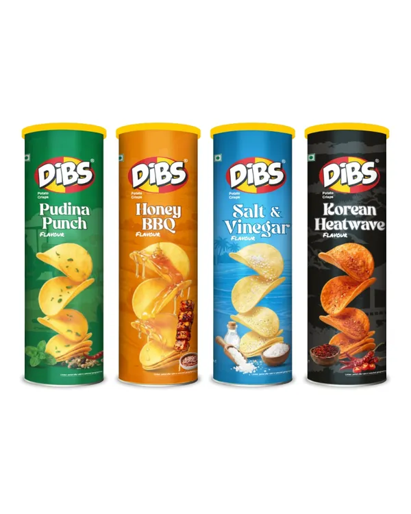 Dibs_Potato_Chips_-_Combo_of_4_(Salt_&_Vinegar_x_1,_Honey_BBQ_x_1,_Korean_Heatwave_x_1,_Pudina_Punch_x_1)_Thin_Crunchy_Crispy_Snack_|_(4_x_102_G)